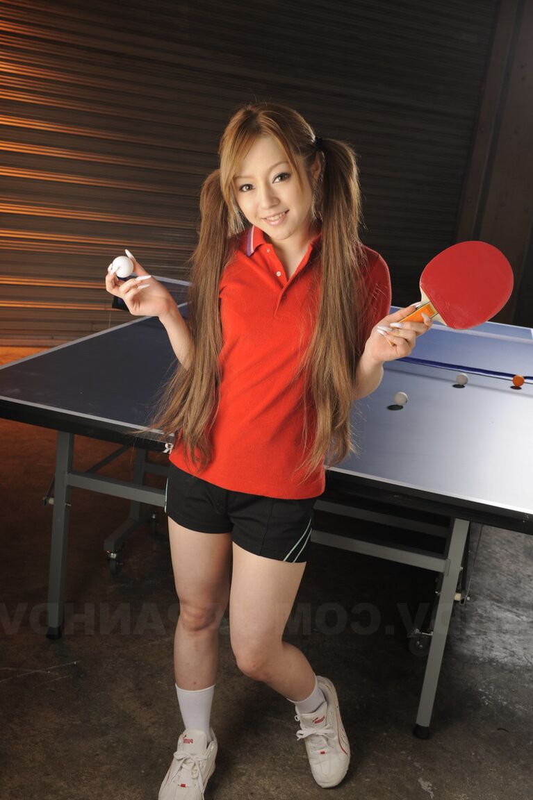 15P Stunning Japanese weetie Ria Sakurai lifts her sweater to display tiny titties