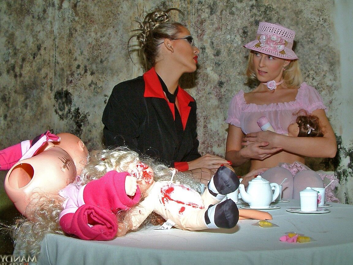17P Domina Mandy Bright gets dirty with petite teen Jasmin during tea party