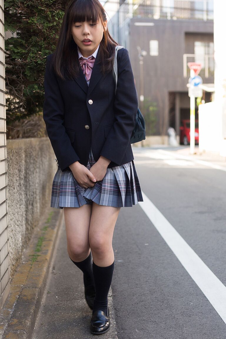 16P Super horny Asian schoolgirl hikes her uniform to use two vibrators to orgasm