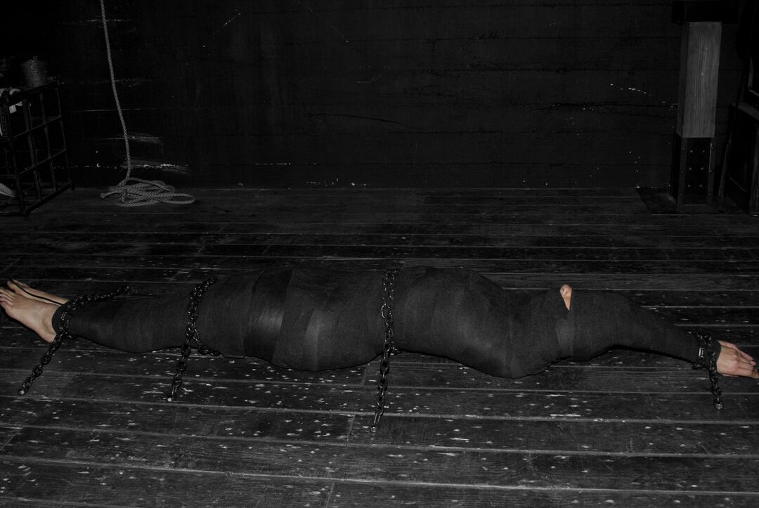 21P Submissive bondage slut Satine Phoenix getting tortured in a dark place