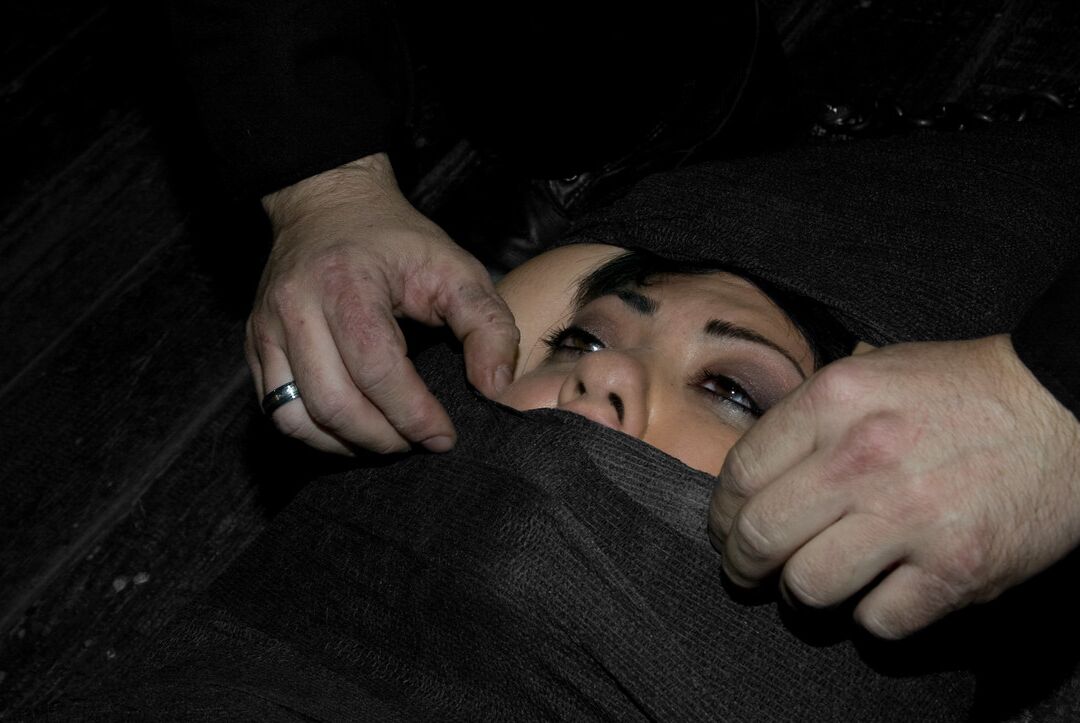 21P Submissive bondage slut Satine Phoenix getting tortured in a dark place