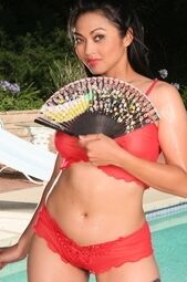 21P Hot Asian MILF Mika Tan shows her big boobs and round ass poolside