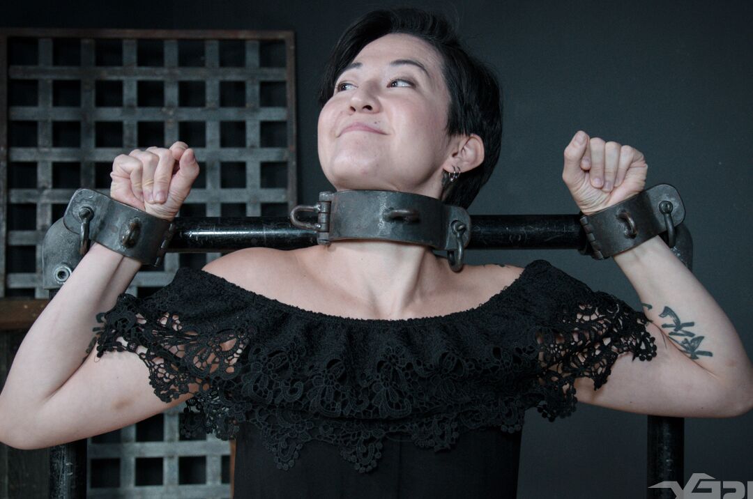 14P Asian lesbian Mia Torro pees on her girlfriend's face while in bondage