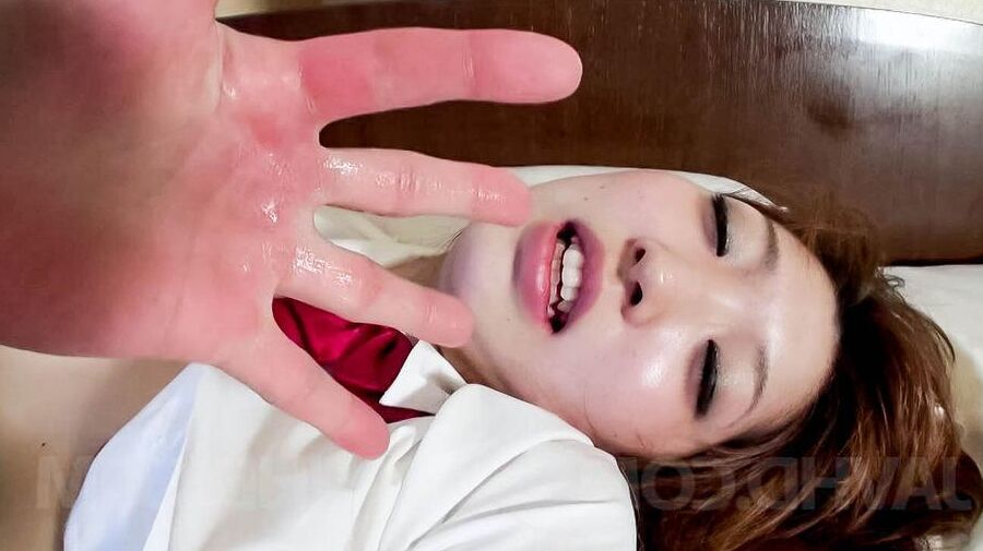 15P Sakura Anna Asian has hairy pussy fingered and gets tool to suck
