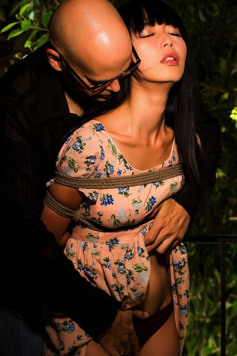 12P Japanese chick Marica Hase is masturbated while restrained with rope
