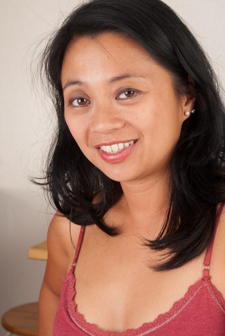 18P Black haired Filipina Lucky Starr shows her tiny tits and round ass