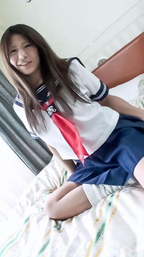 15P Yukari Asian in sailor gal uniform uses mini vibrator over thong