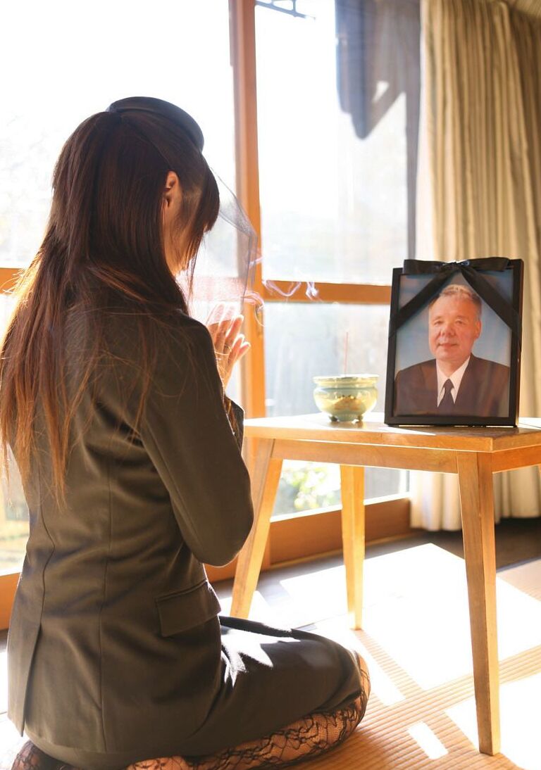 16P Japanese widow Miho Sonoda fondles herself while grieving her late husband