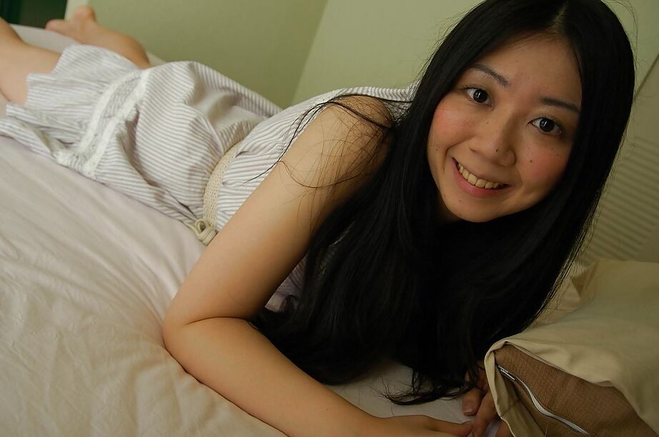 16P Asian teen Jun Matsubara undressing and spreading her lower lips