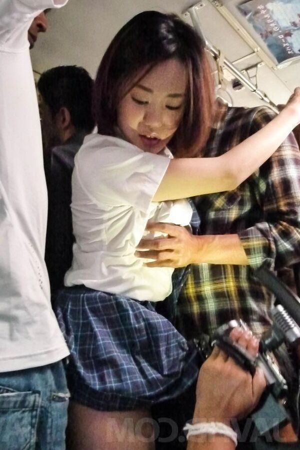 15P Yuna Satsuki Asian is touched all over and sucks tools in the bus