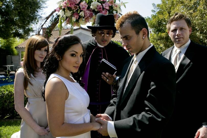 19P Delightful brunette Roxy Jezel enjoys her outdoor wedding day ceremony