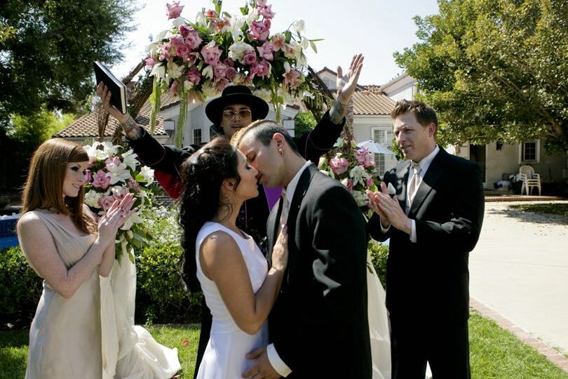 19P Delightful brunette Roxy Jezel enjoys her outdoor wedding day ceremony
