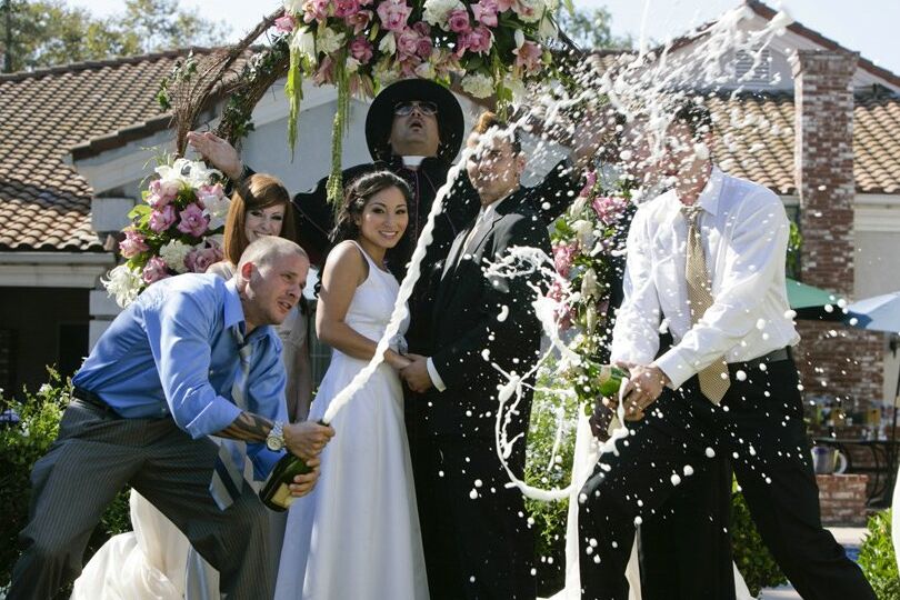19P Delightful brunette Roxy Jezel enjoys her outdoor wedding day ceremony