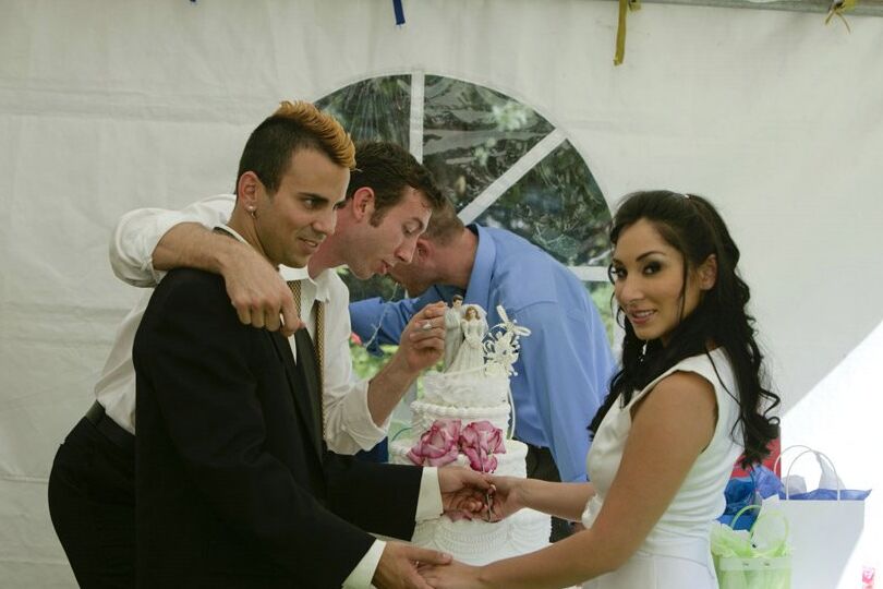 19P Delightful brunette Roxy Jezel enjoys her outdoor wedding day ceremony