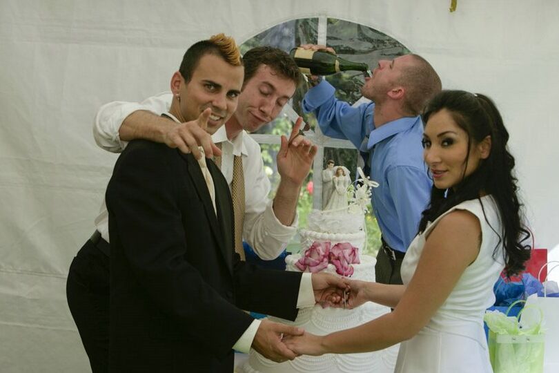 19P Delightful brunette Roxy Jezel enjoys her outdoor wedding day ceremony