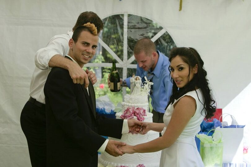 19P Delightful brunette Roxy Jezel enjoys her outdoor wedding day ceremony