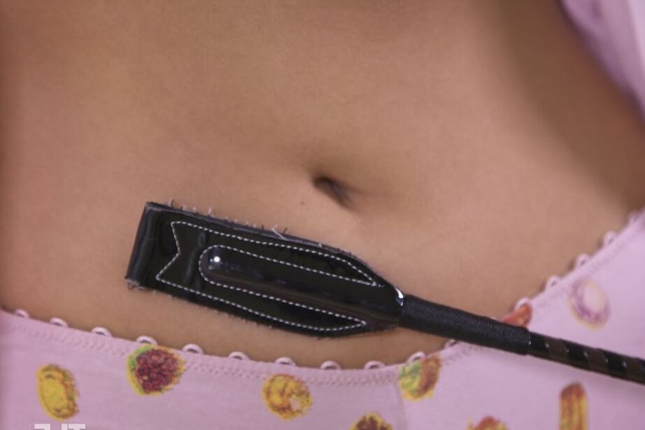 16P Lee Anne grinds and slaps the crop directly against her slit, then gets on all