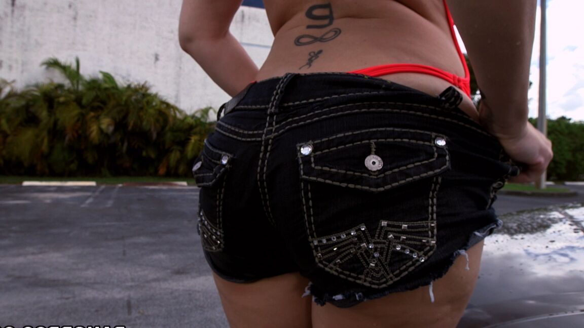 21P Curvaceous MILF Sara Jay gets her twat blacked in a carwash fuck