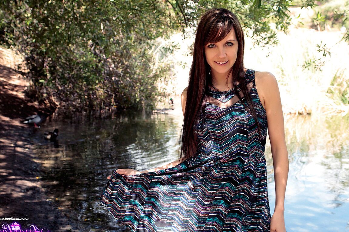 15P Andi Land Flashing at a sunny pond