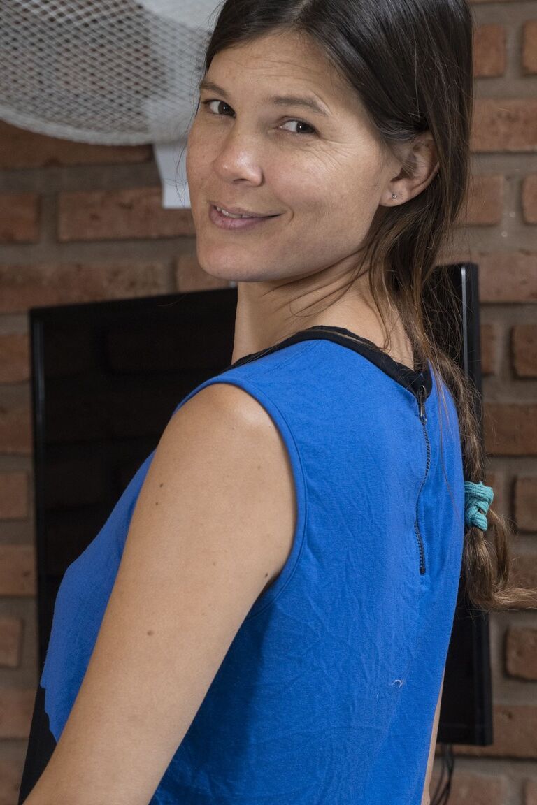 21P Sexy American Azul deixa cair a calça