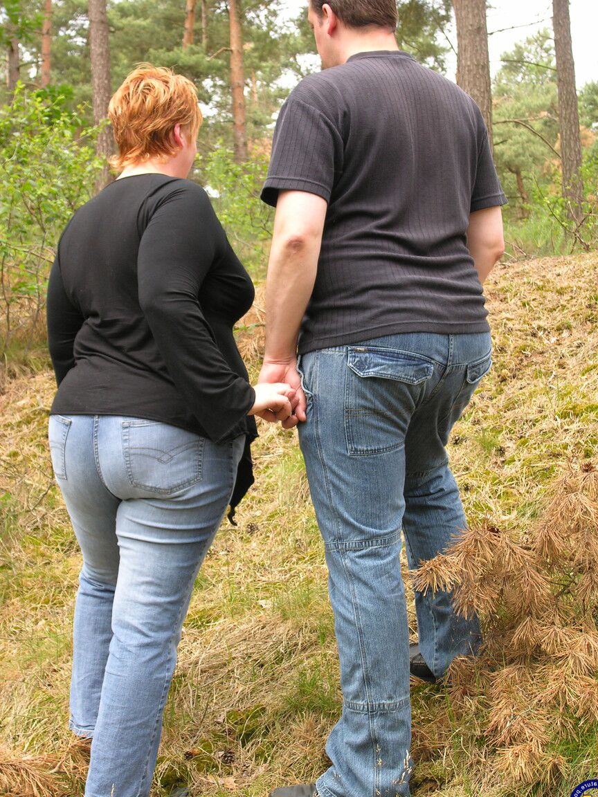 21P Chubby mature with huge boobs Sanne gets rammed in the middle of woods