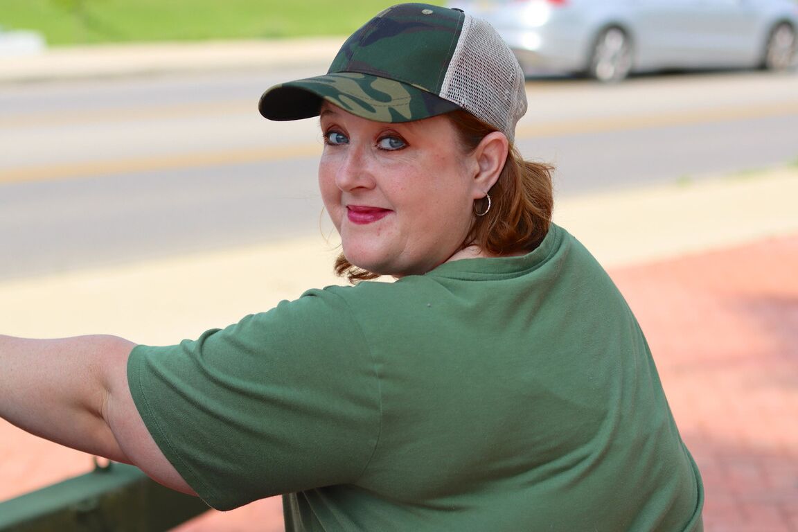 12P Obese amateur Goddess Pear models for a SFW shoot on an artillery gun in camo