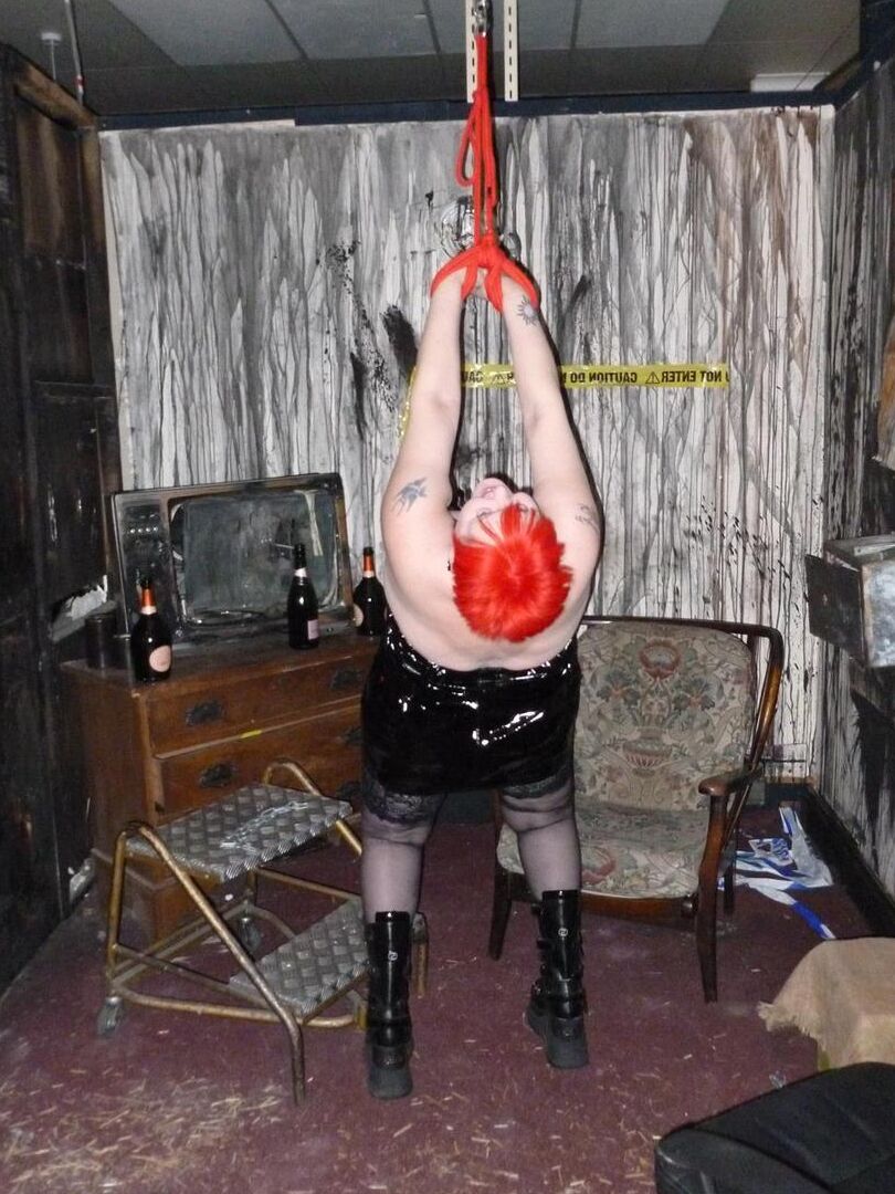 20P Aged redhead Valgasmic Exposed has her tits played with after being restrained