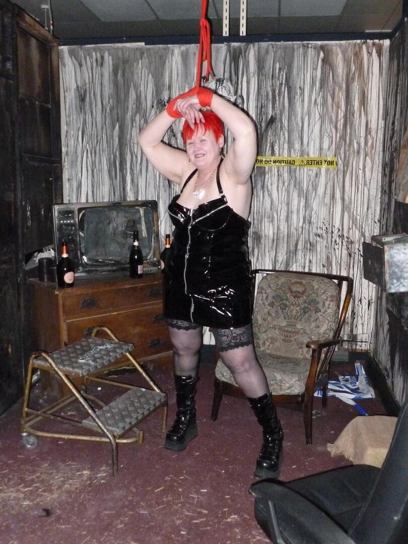 20P Aged redhead Valgasmic Exposed has her tits played with after being restrained