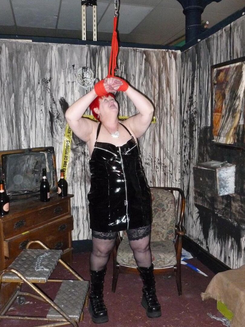 20P Aged redhead Valgasmic Exposed has her tits played with after being restrained
