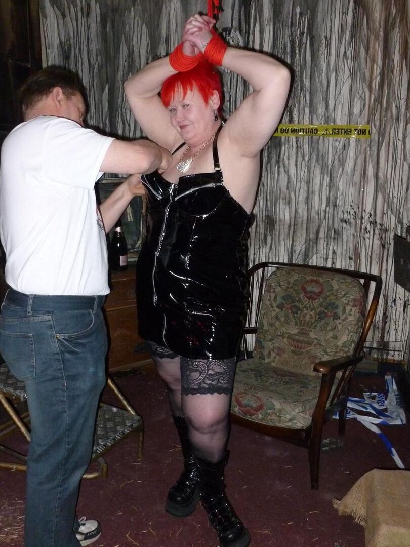 20P Aged redhead Valgasmic Exposed has her tits played with after being restrained