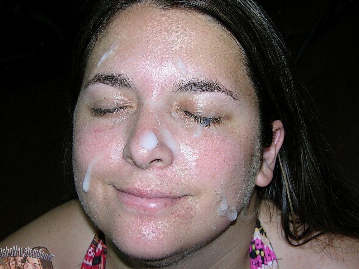 16P Chubby first timer receives a cum facial while fully clothed