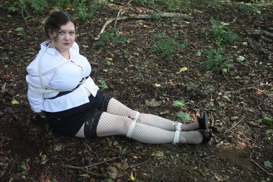 16P Overweight woman gets tied up and gagged before being abandoned in the woods