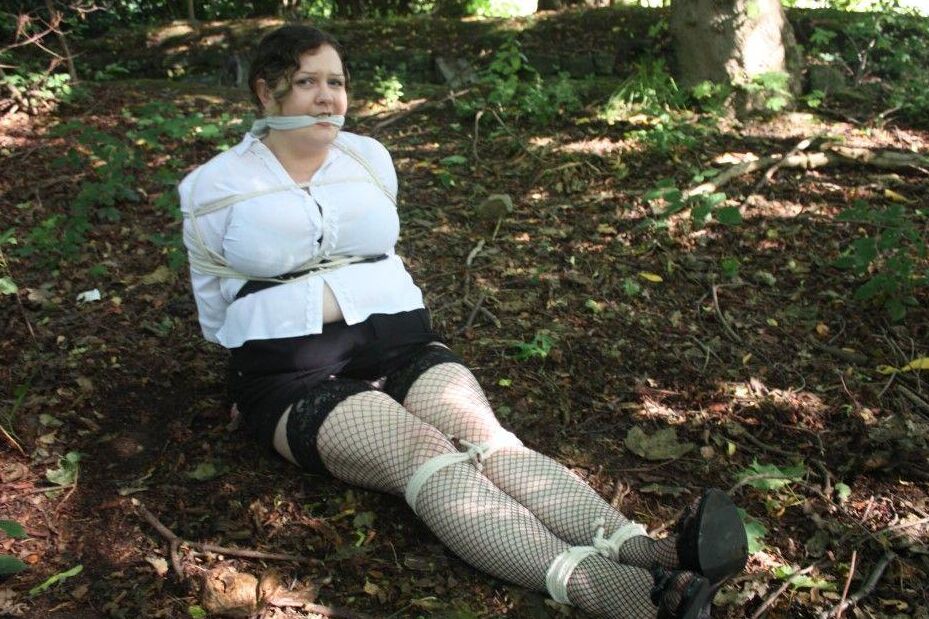 16P Overweight woman gets tied up and gagged before being abandoned in the woods