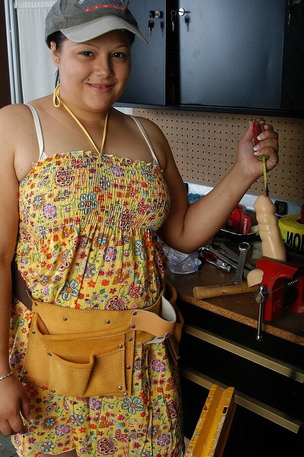 16P Older fat chick Nancy abring large tits before toying twat in socks and cap