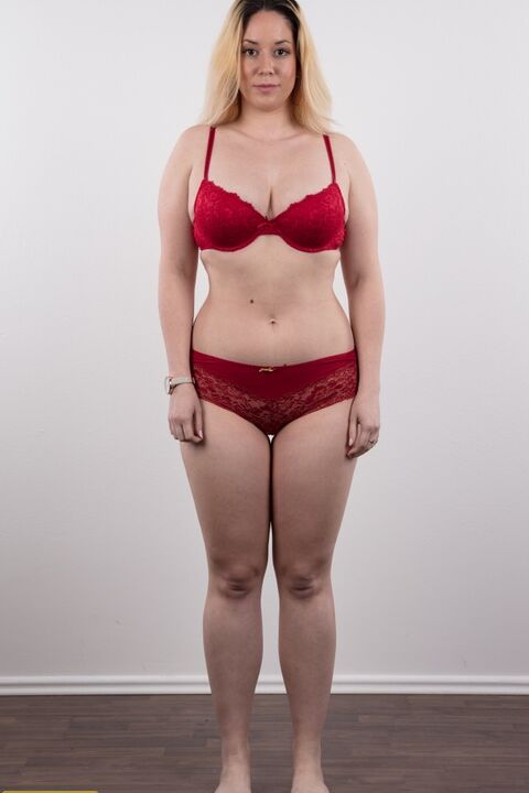 20P Chubby amateur Veronika stands totally naked after removing her clothes