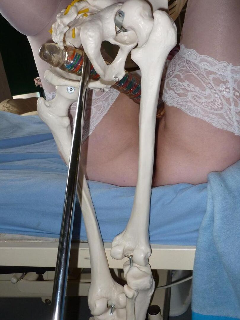 20P Older redhead nurse Valgasmic Exposed gets banged by a dildo wielding skeleton