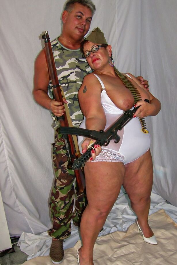 20P Mature fatty with huge boobs sucks a military a man's dick