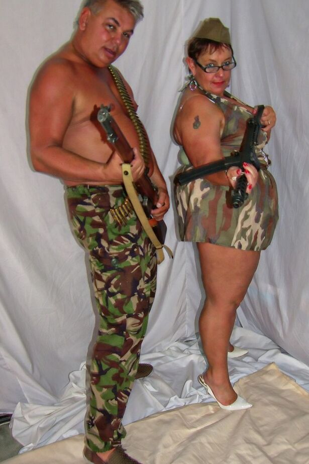 20P Mature fatty with huge boobs sucks a military a man's dick