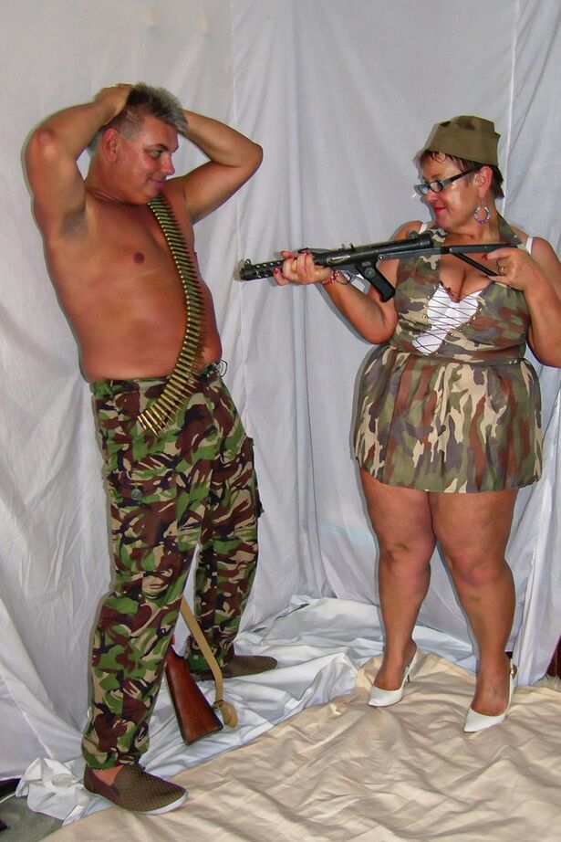 20P Mature fatty with huge boobs sucks a military a man's dick