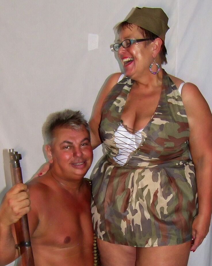 20P Mature fatty with huge boobs sucks a military a man's dick