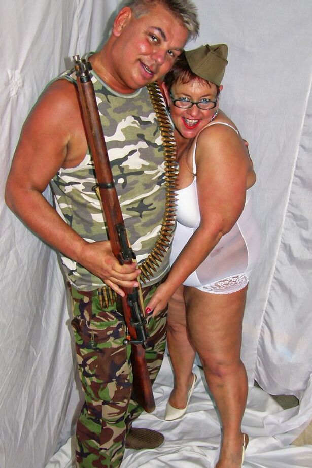 20P Mature fatty with huge boobs sucks a military a man's dick