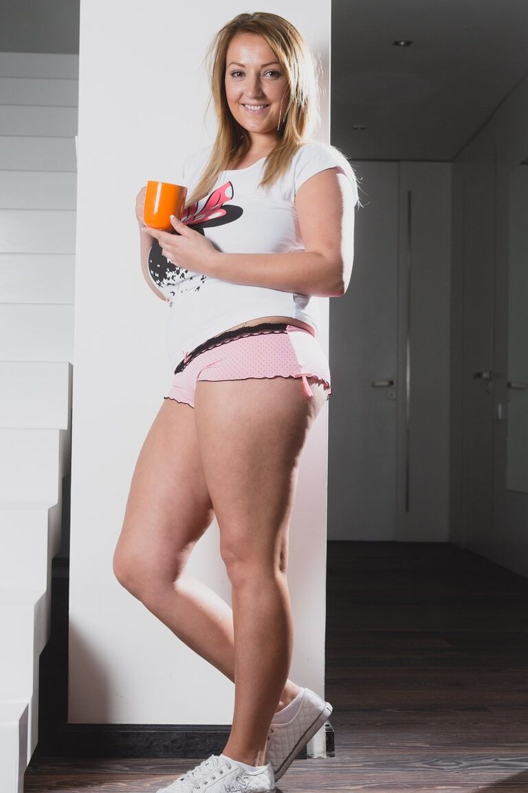 21P European mom with massive melons Crystal Swift rides a dick and tastes cum