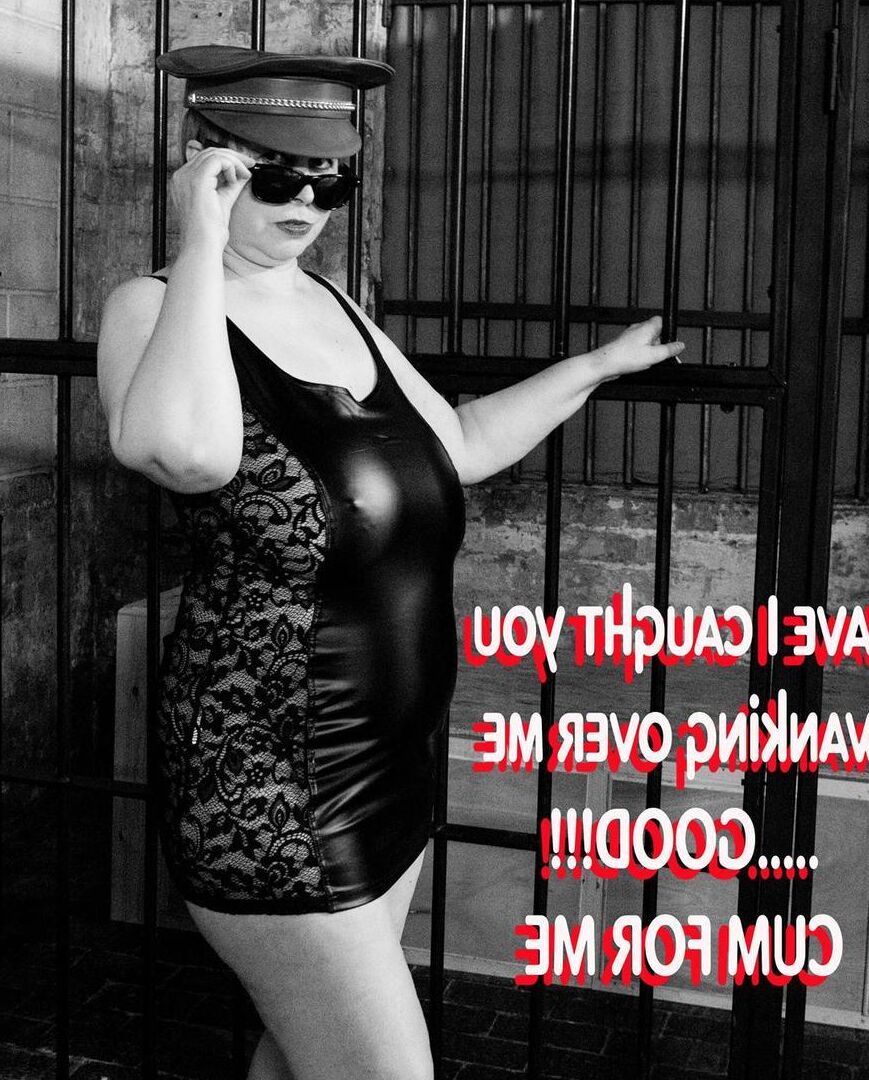 16P British fatty Posh Sophia models fetish wear in and out of a jail cell