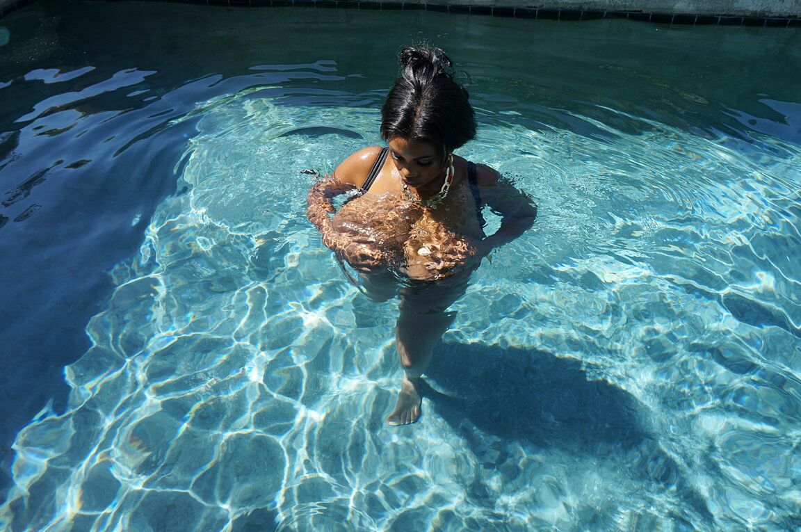 17P Massively endowed fatty Maserati XXX floats her enormous big tits in the pool