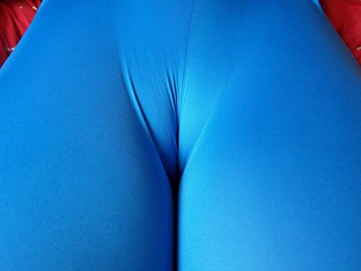 16P Older lady Daniella English slides her spandex pants over her big butt