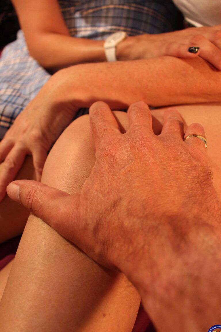 16P British housewives share a lesbian kiss prior to commencing a threesome