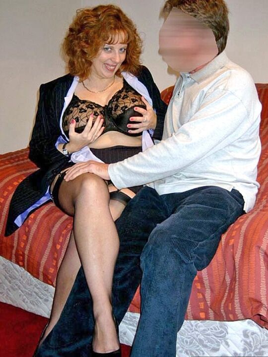 20P Thick redhead Curvy Claire gets on top of guy while he gropes her huge breasts
