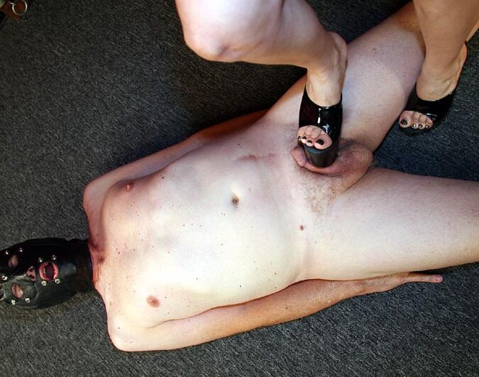 15P Brutal CBT Lena lassos a cock