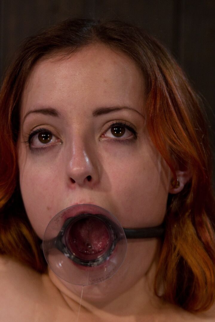 21P Ball-gagged and tied up slut Sloane Soleli gets fucked by a Sybian machine