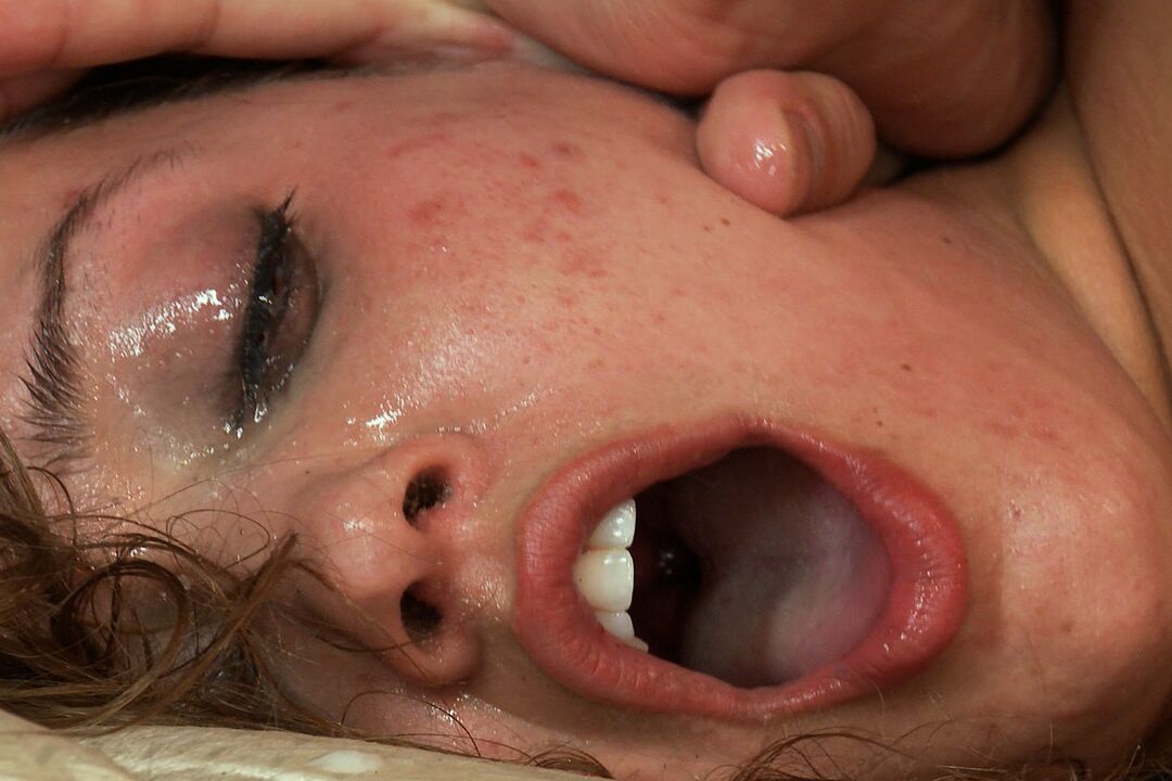 20P Barely legal slut takes cumshots in eyes after getting gangbanged